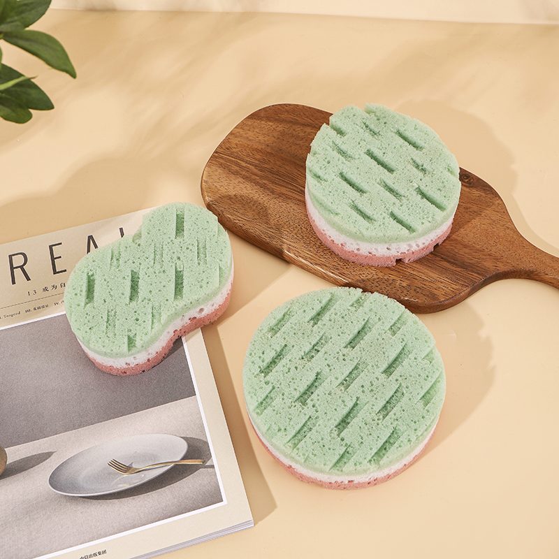 Bathroom cleaning: round double-sided pads and nano sponges against limescale and tea stains